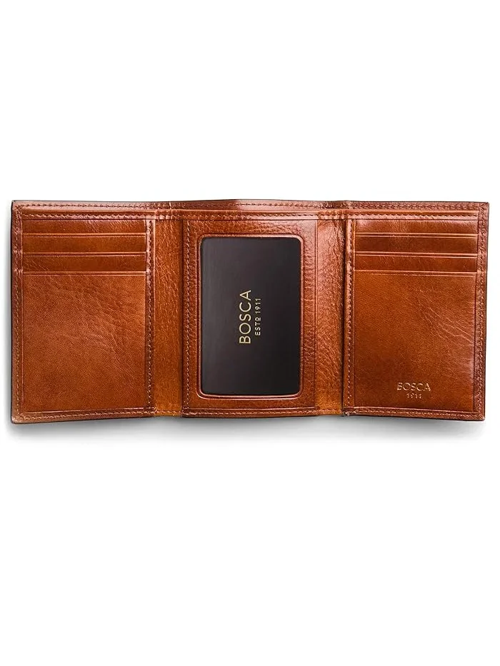Кошелек трифолд Old Leather Collection Double I.D. Trifold Bosca — изображение 2 из 4, янтарный