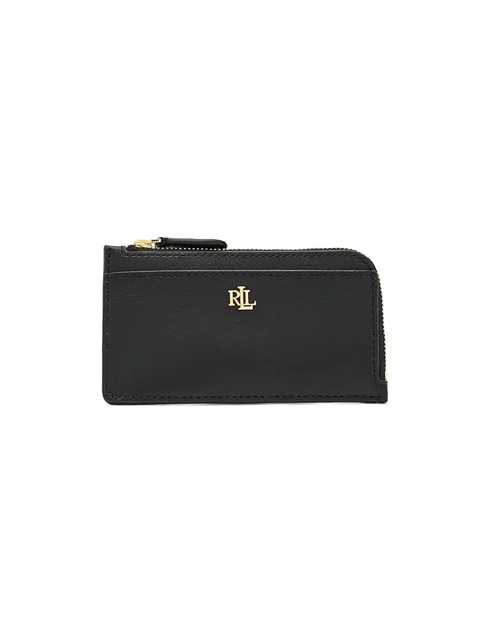 Кошелек-картхолдер на молнии Leather L-Zip Card Case Lauren Ralph Lauren — изображение 1 из 4, натуральный//синий