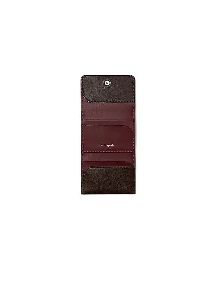 Кошелек-трифолд Halo Glazed Leather Card Case Kate Spade New York — изображение 2 из 2, шоколадный