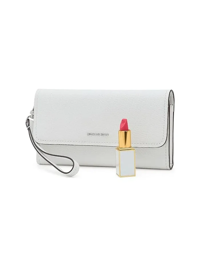 Кошелек MICHAEL Michael Kors Jet Set Medium Flap Double Zip Wristlet — изображение 3 из 5, белый