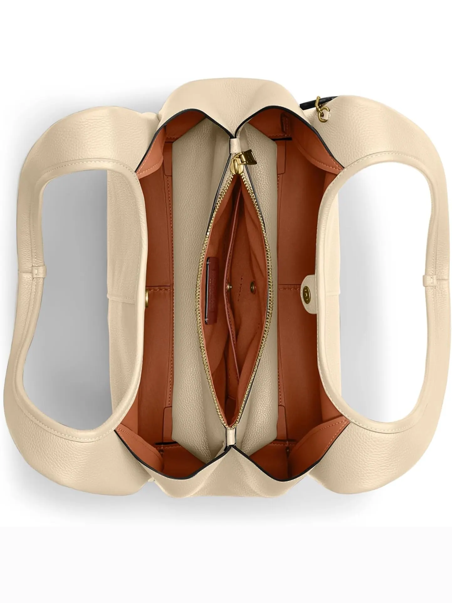 Сумка Coach Lana Shoulder — изображение 3 из 4, кремовый/золотистый