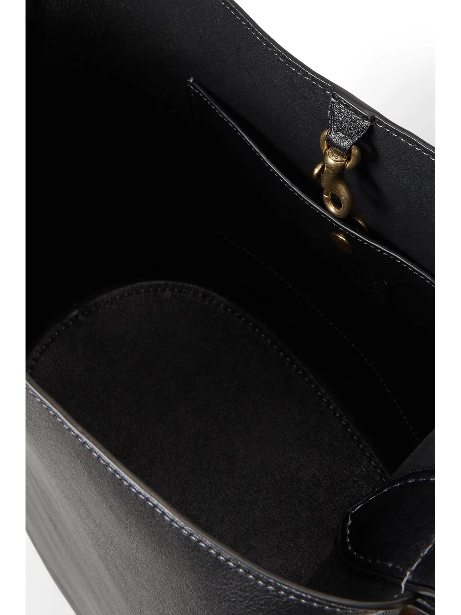 Сумка-ведро коровья кожа Coach Bleecker — изображение 3 из 6, черный
