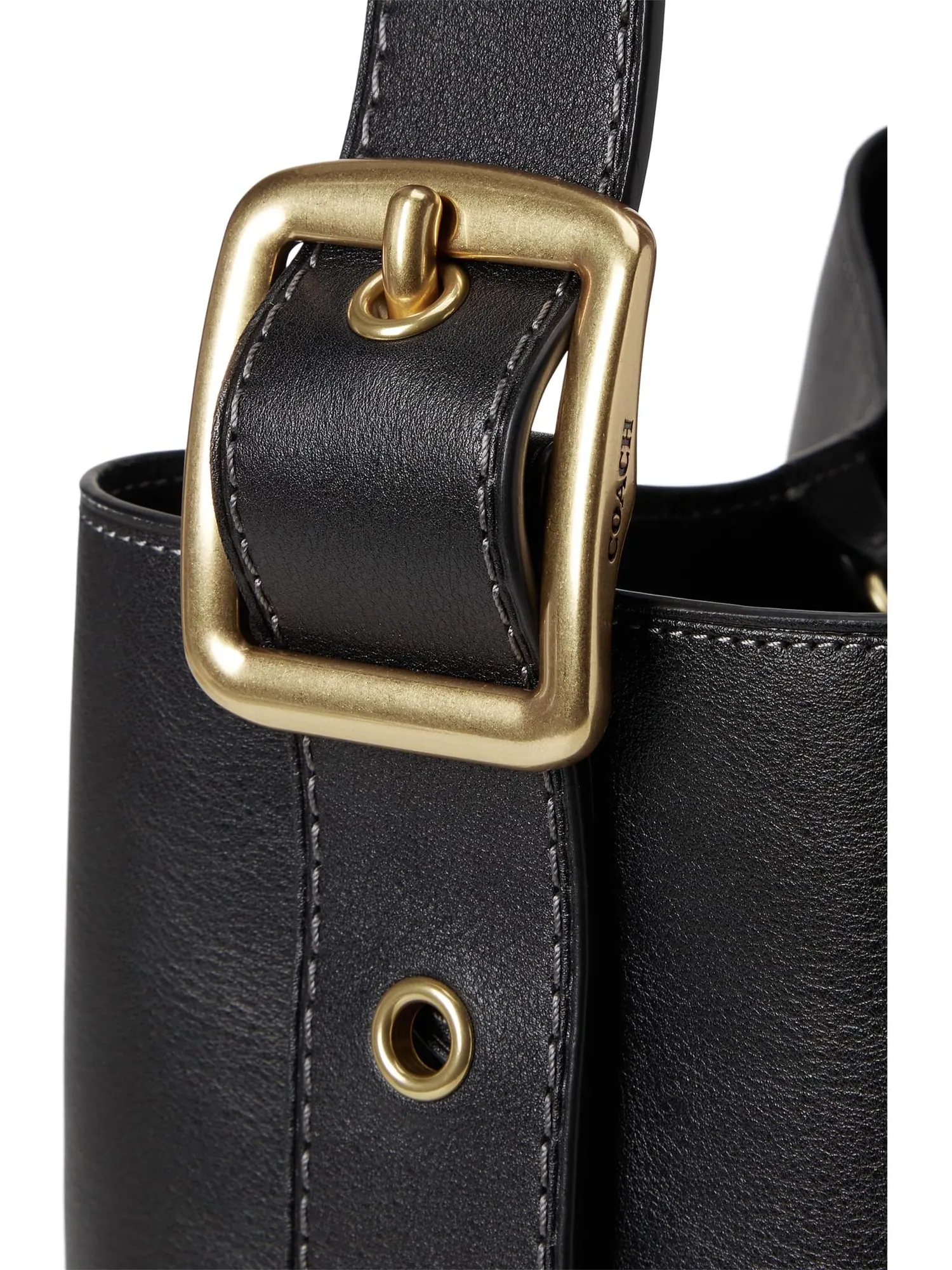 Сумка-ведро коровья кожа Coach Bleecker — изображение 4 из 6, черный