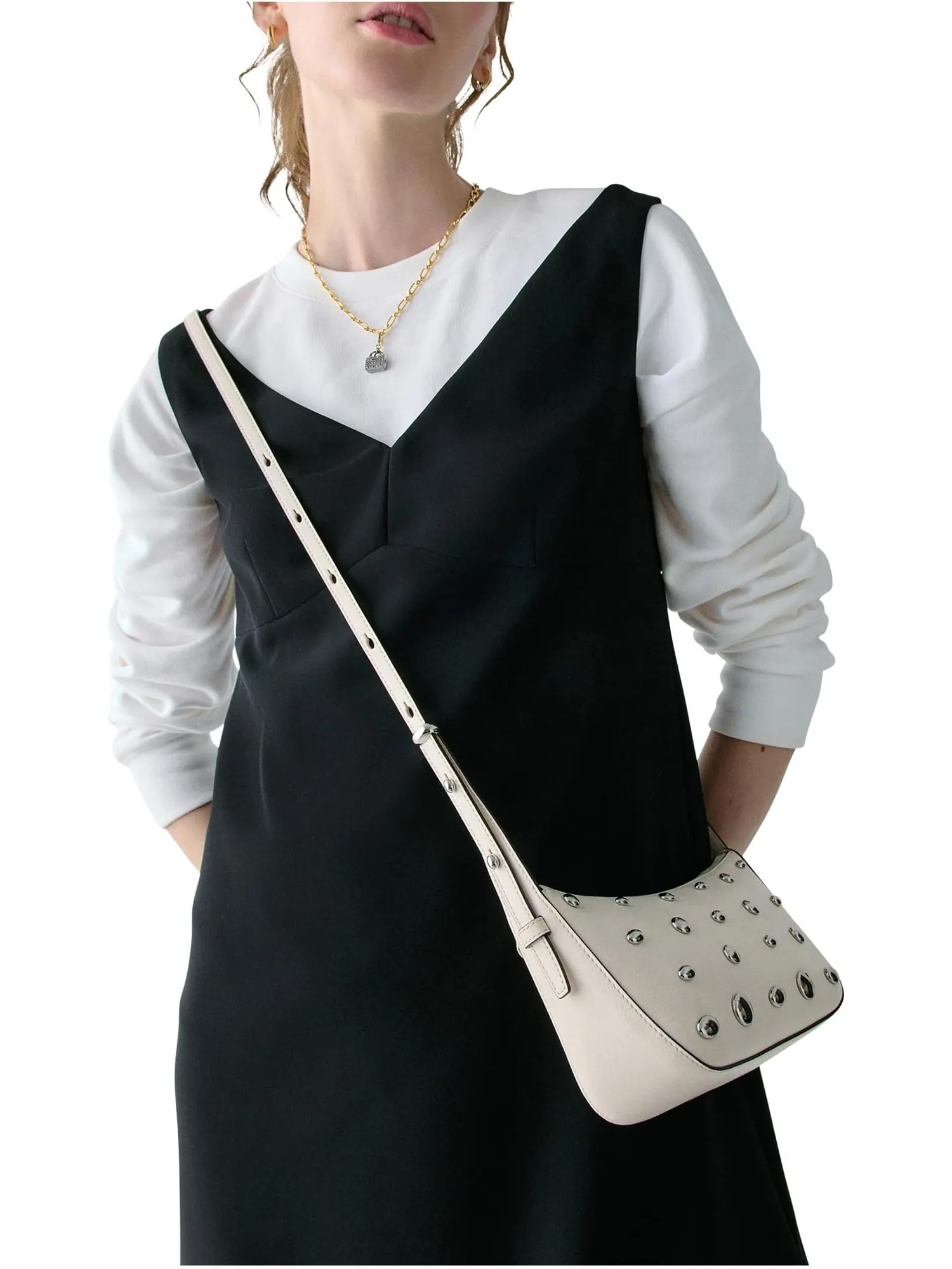 Сумка кросс-боди Kate Spade New York Halo Studded Fine Grain Leather Crossbody — изображение 4 из 4, бежевый