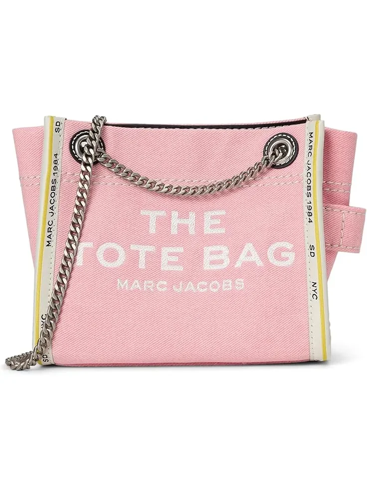 Женская сумка-тоут через плечо с цепочкой из денима Marc Jacobs — розовый