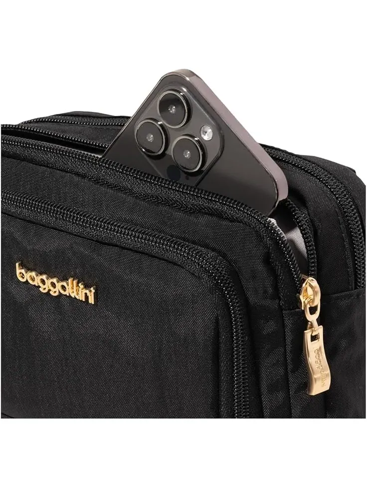 Женский кошелек-кроссбоди Trifecta RFID Baggallini — изображение 5 из 6, черный золотистый