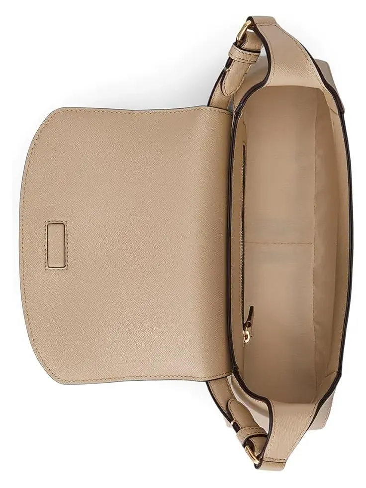 Женская сумка через плечо Crosshatch Medium Schylar Lauren Ralph Lauren — изображение 3 из 5, бежевый