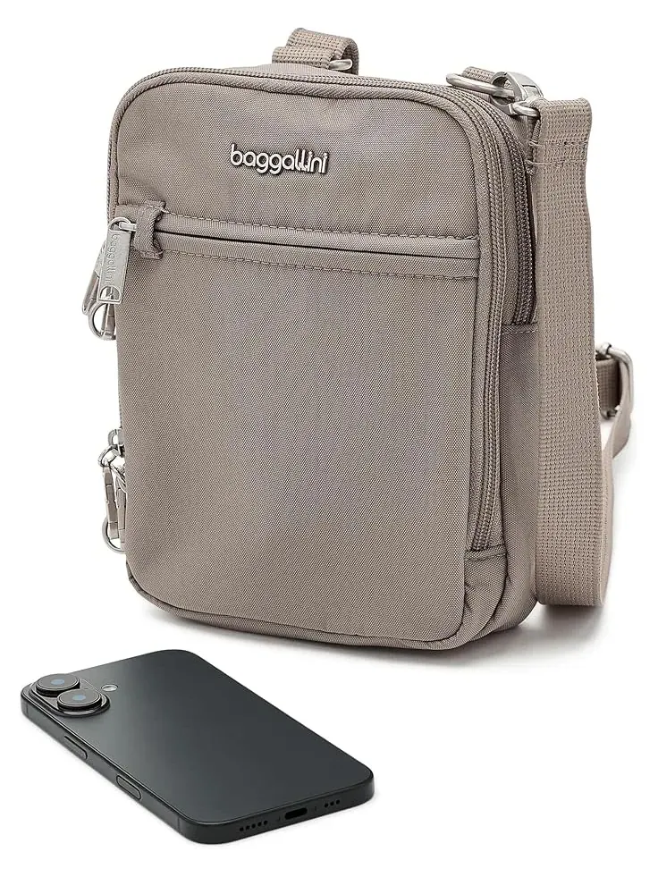 Женская противоугонная мини-сумка через плечо Securtex Everything Crossbody Baggallini — изображение 3 из 5, лунный камень