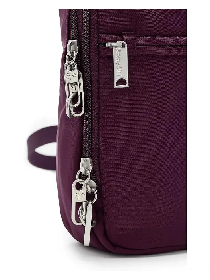Женская противоугонная мини-сумка через плечо Securtex Everything Crossbody Baggallini — изображение 4 из 5, малина