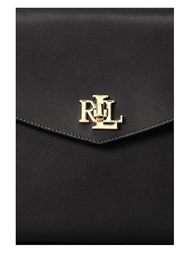 Женская кожаная сумка-саквояж Farrah среднего размера Lauren Ralph Lauren — изображение 4 из 4, черный/черный