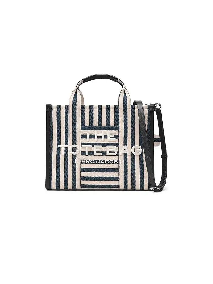 Сумка тоут из канваса The Stripe Canvas Medium Marc Jacobs — изображение 1 из 5, синий мульти