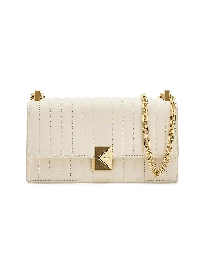 Сумка кроссбоди квилт кожаная Kate Spade New York — изображение 1 из 5, бежевый