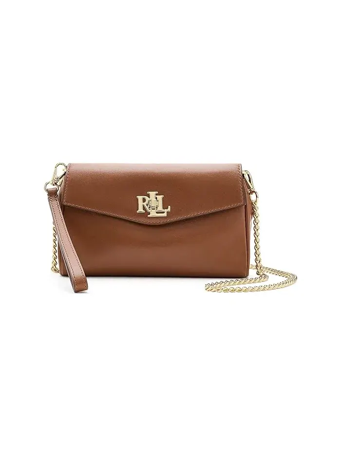 Сумка-кошелек кросс-боди кожаная Nappa Leather Tanner Lauren Ralph Lauren — изображение 1 из 5, бежевый