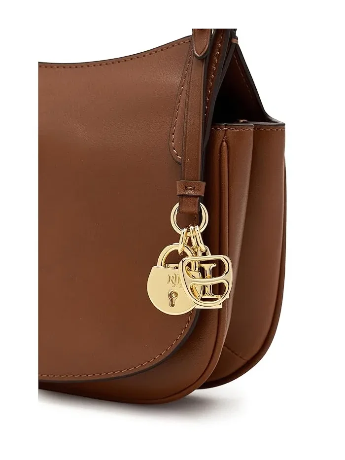 Сумка через плечо кожаная Marcy Lauren Ralph Lauren — изображение 4 из 5, бежевый