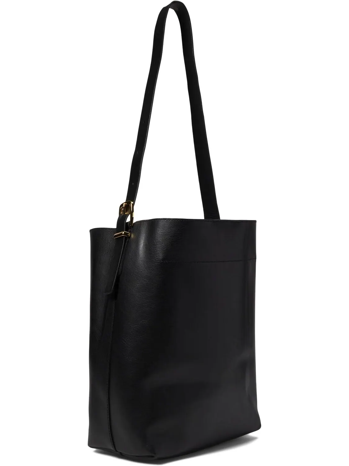 Кожаная сумка-тоут Essential Bucket Madewell — изображение 2 из 4, черный