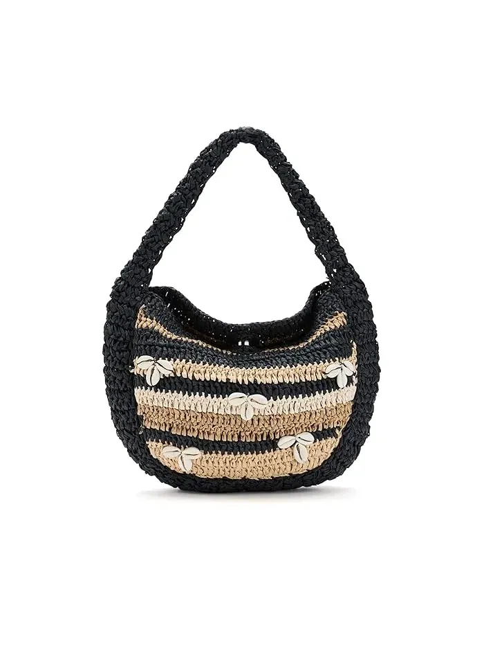 Клатч из рафии с ракушками Belize Shell Clutch Free People — изображение 1 из 5, писташковый