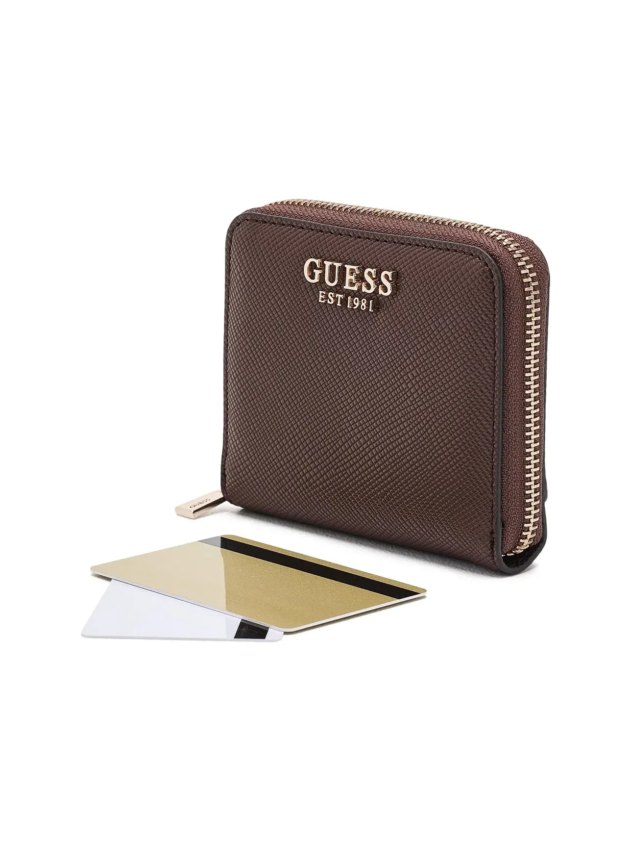 Компактный кошелек на молнии Danielle Small Zip Around Wallet Guess — изображение 3 из 5, коричневый