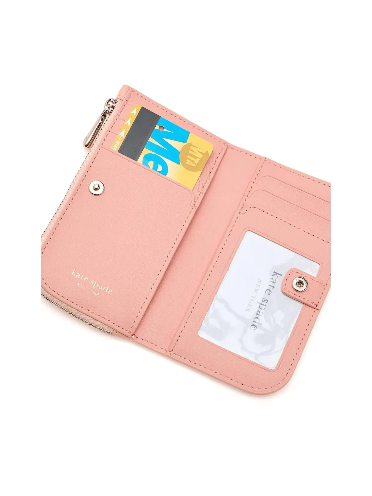 Компактный тонкий бифолд-кошелек Devin Small Slim Bifold Wallet Kate Spade New York — изображение 3 из 5, персиковый