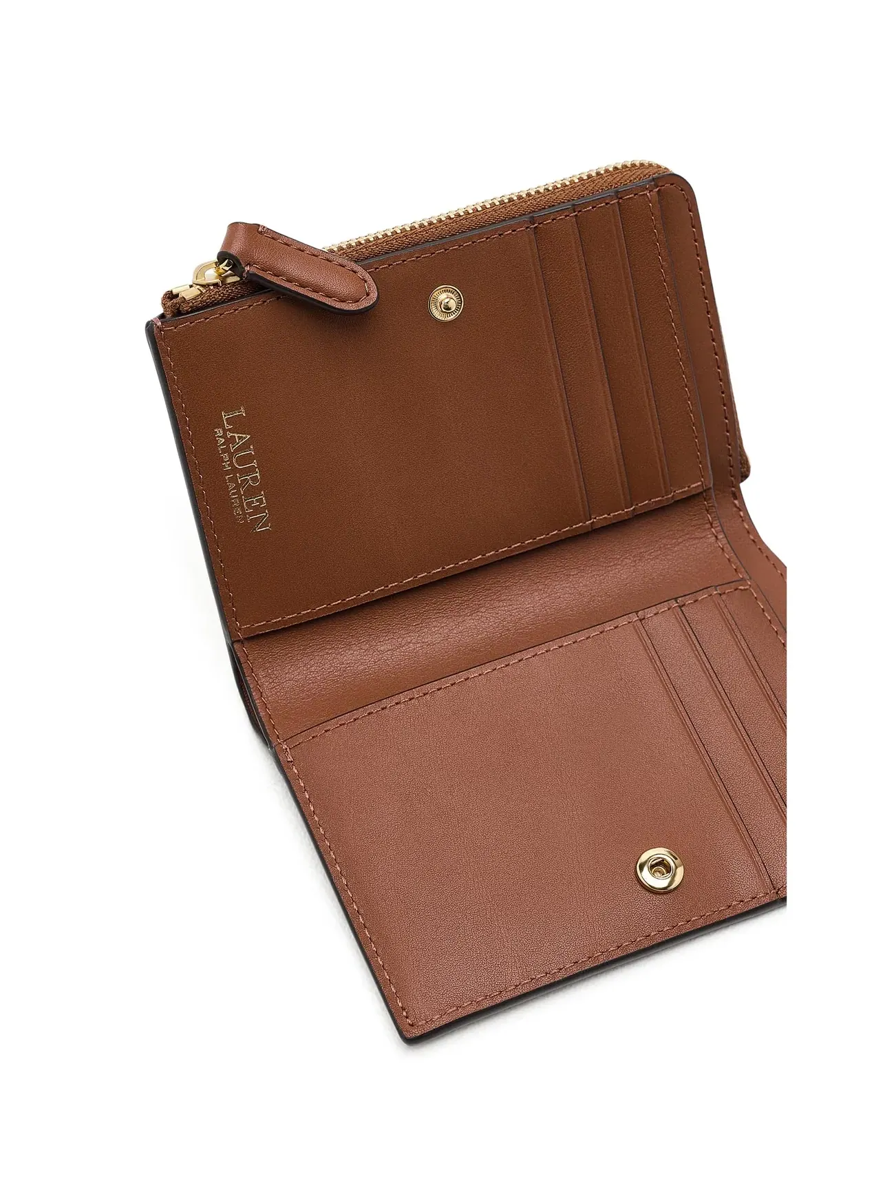 Маленький кожаный бифолд-кошелек Leather Small Bi-Fold Wallet Lauren Ralph Lauren — изображение 5 из 5, бежевый