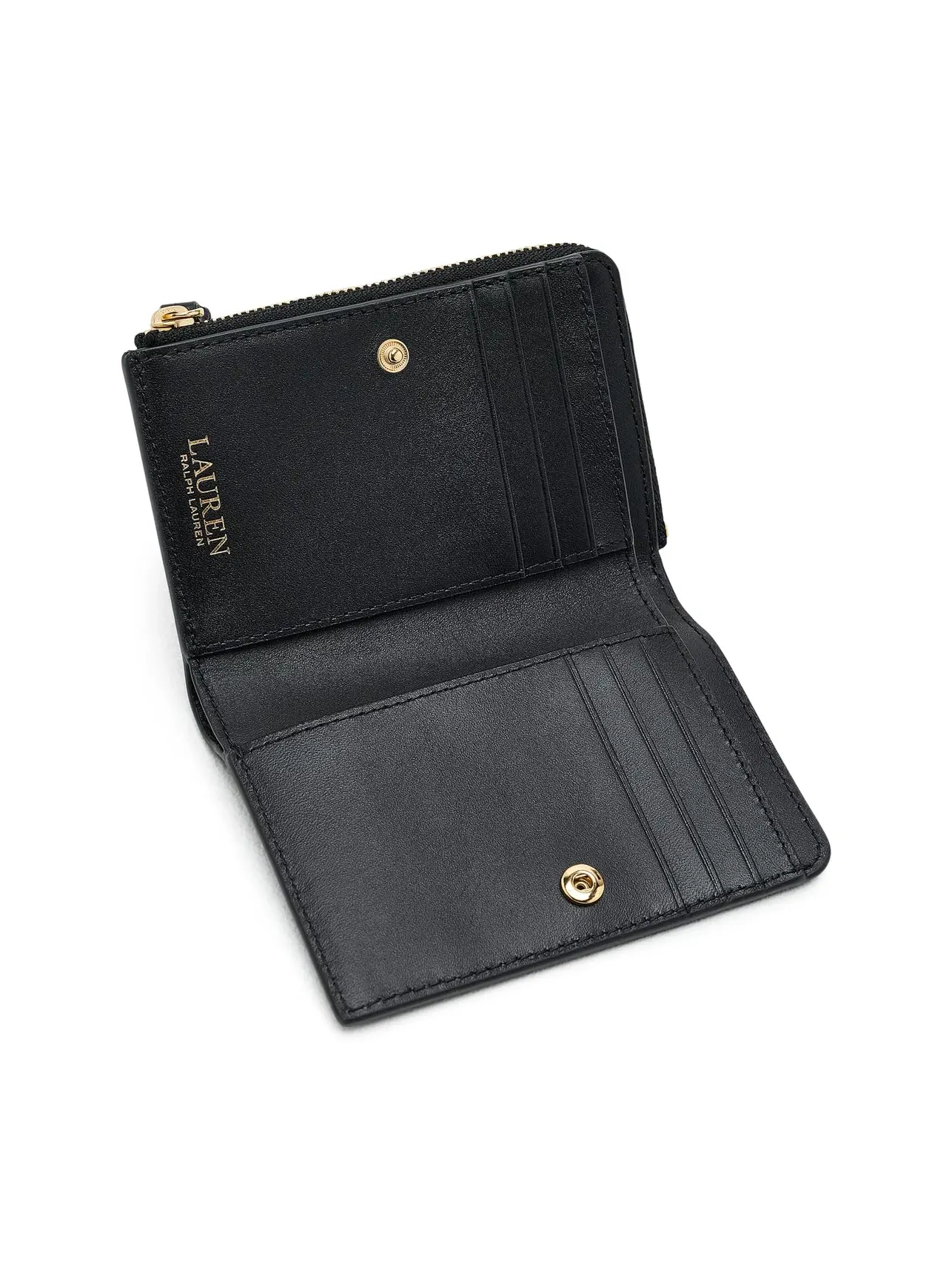 Маленький кожаный бифолд-кошелек Leather Small Bi-Fold Wallet Lauren Ralph Lauren — изображение 5 из 5, черный