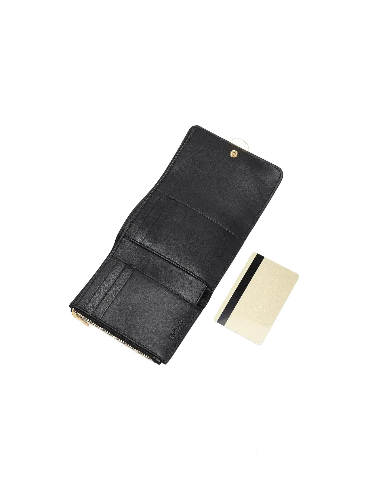 Трифолд-кошелек Organic Drop Trifold Wallet Madewell — изображение 3 из 5, черный