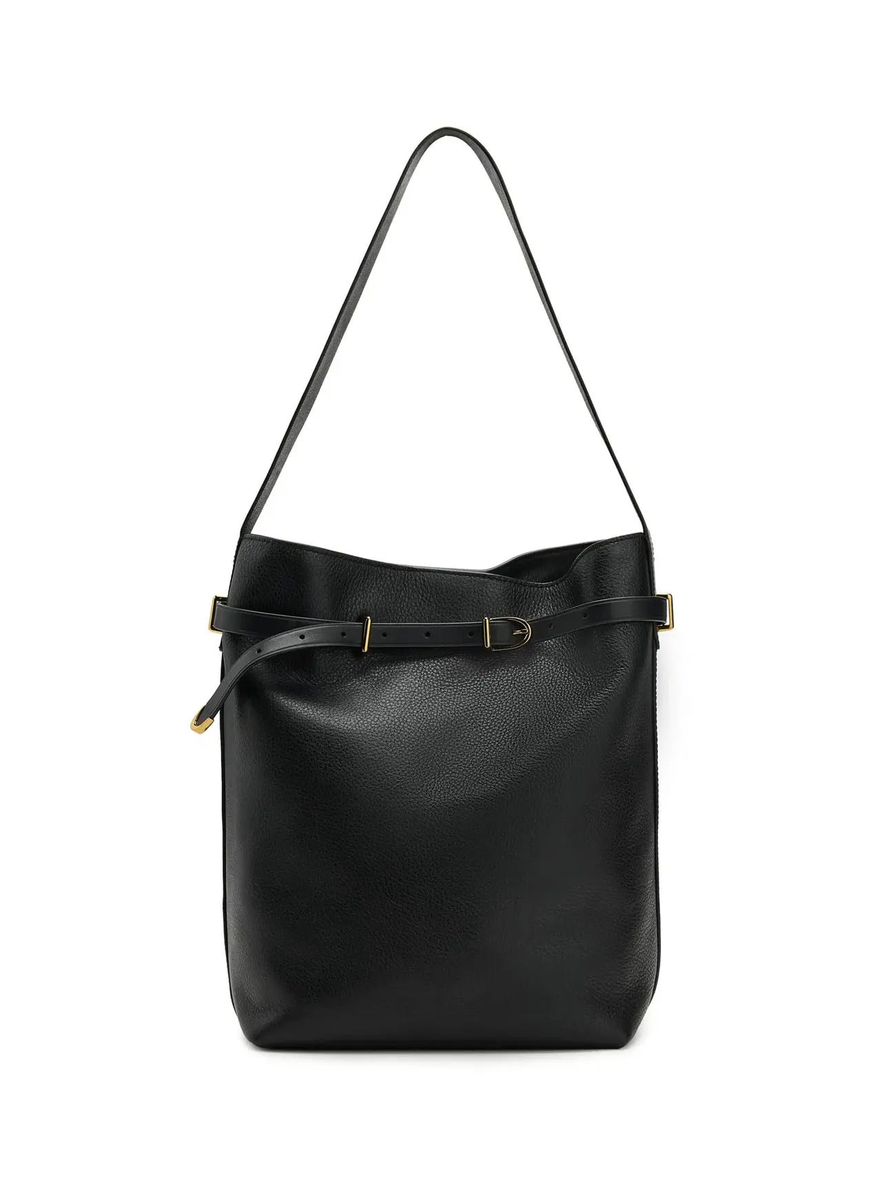 Кожаная сумка-ведро с ремнем The Essential Belted Bucket Tote in Leather Madewell — 1