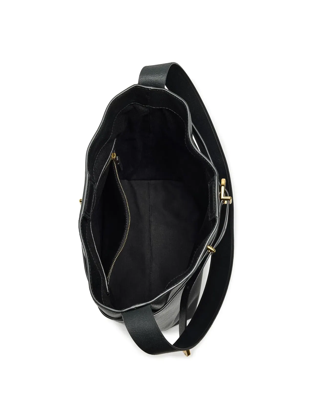 Кожаная сумка-ведро с ремнем The Essential Belted Bucket Tote in Leather Madewell — 5