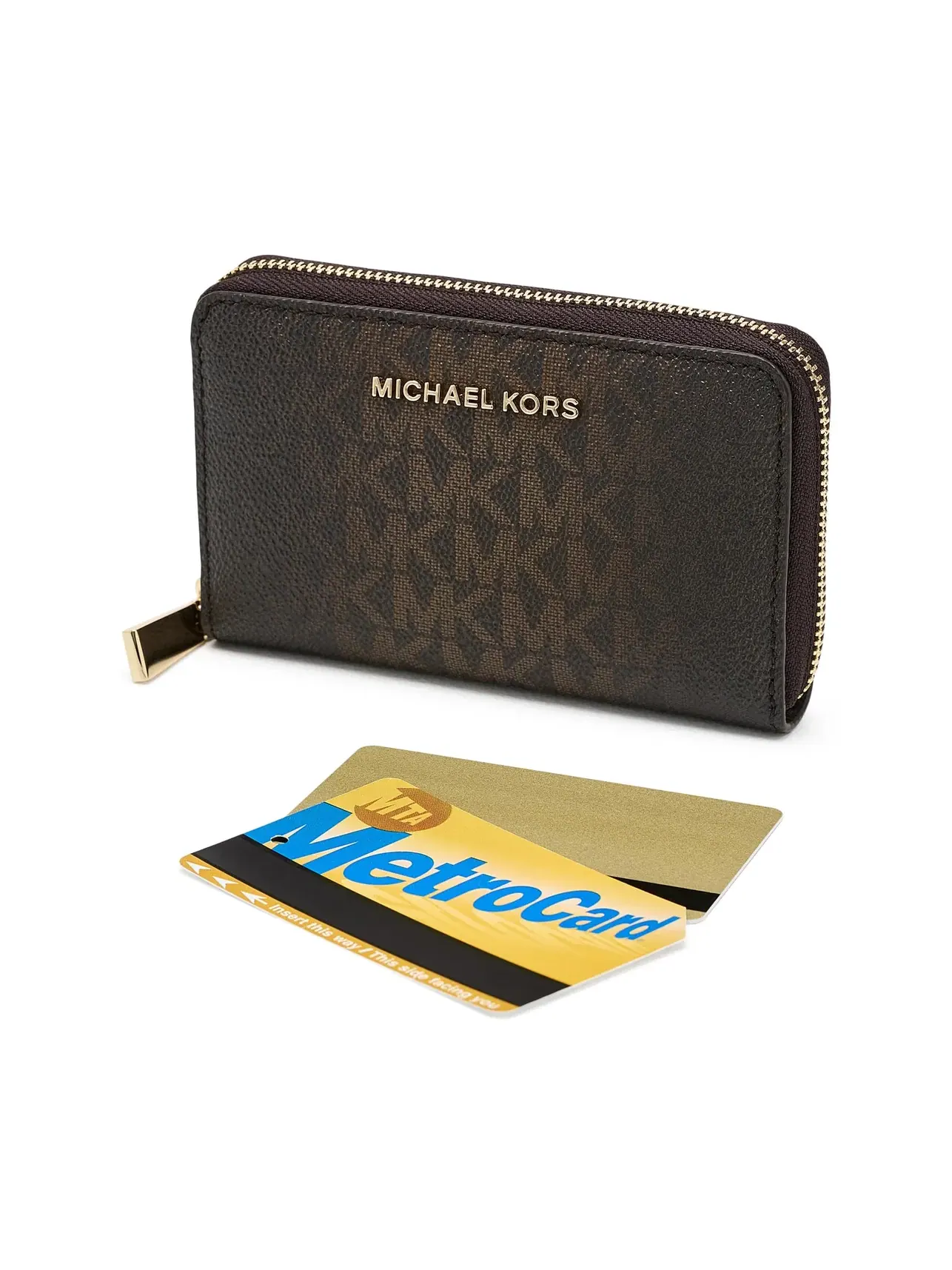 Маленькая визитница на молнии Jet Set Small Zip Around Card Case Michael Michael Kors — изображение 3 из 5, шоколад