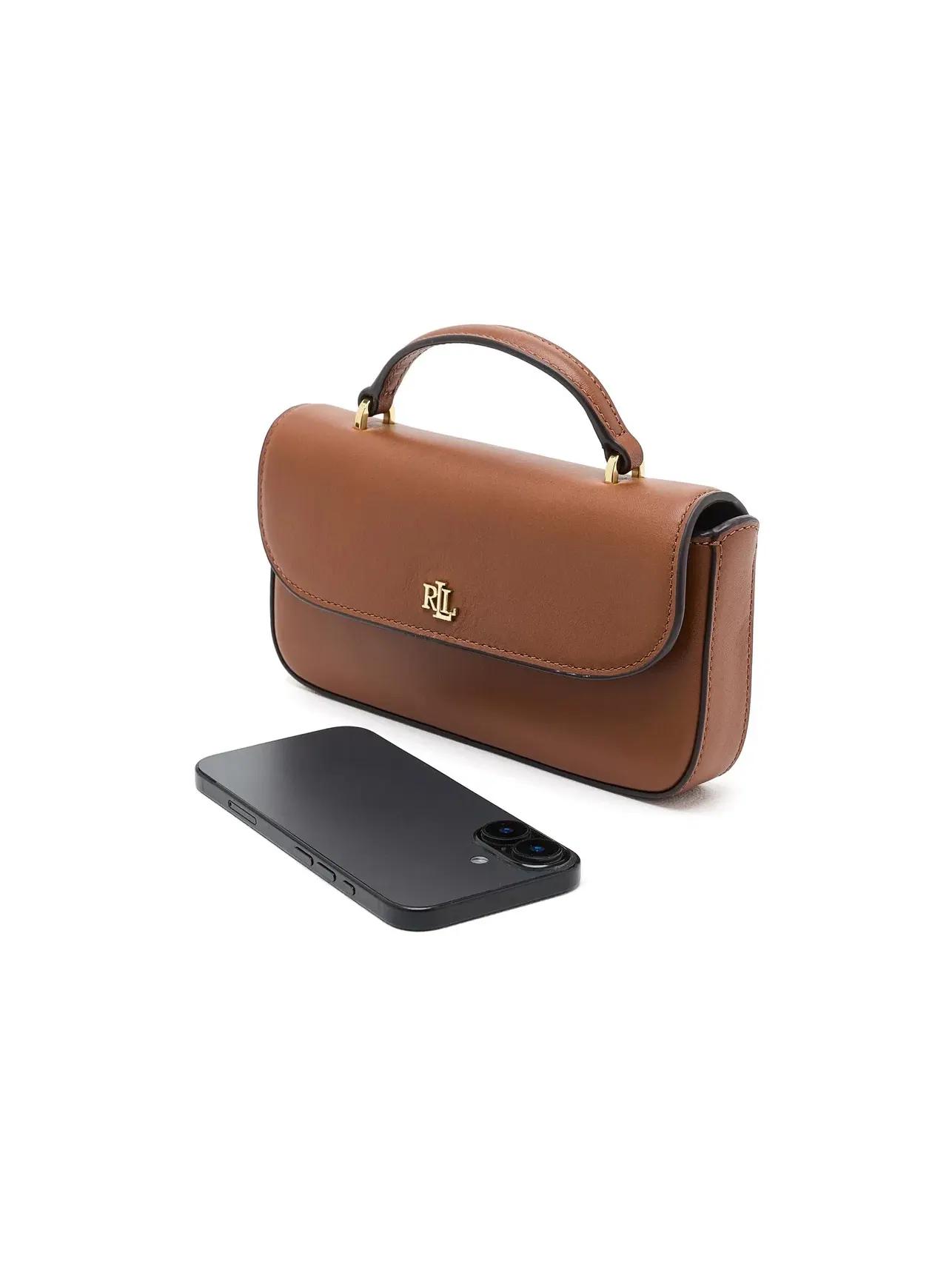 Кошелек-кроссбоди из кожи Leather Marcy Crossbody Wallet Lauren Ralph Lauren — изображение 3 из 5, бежевый
