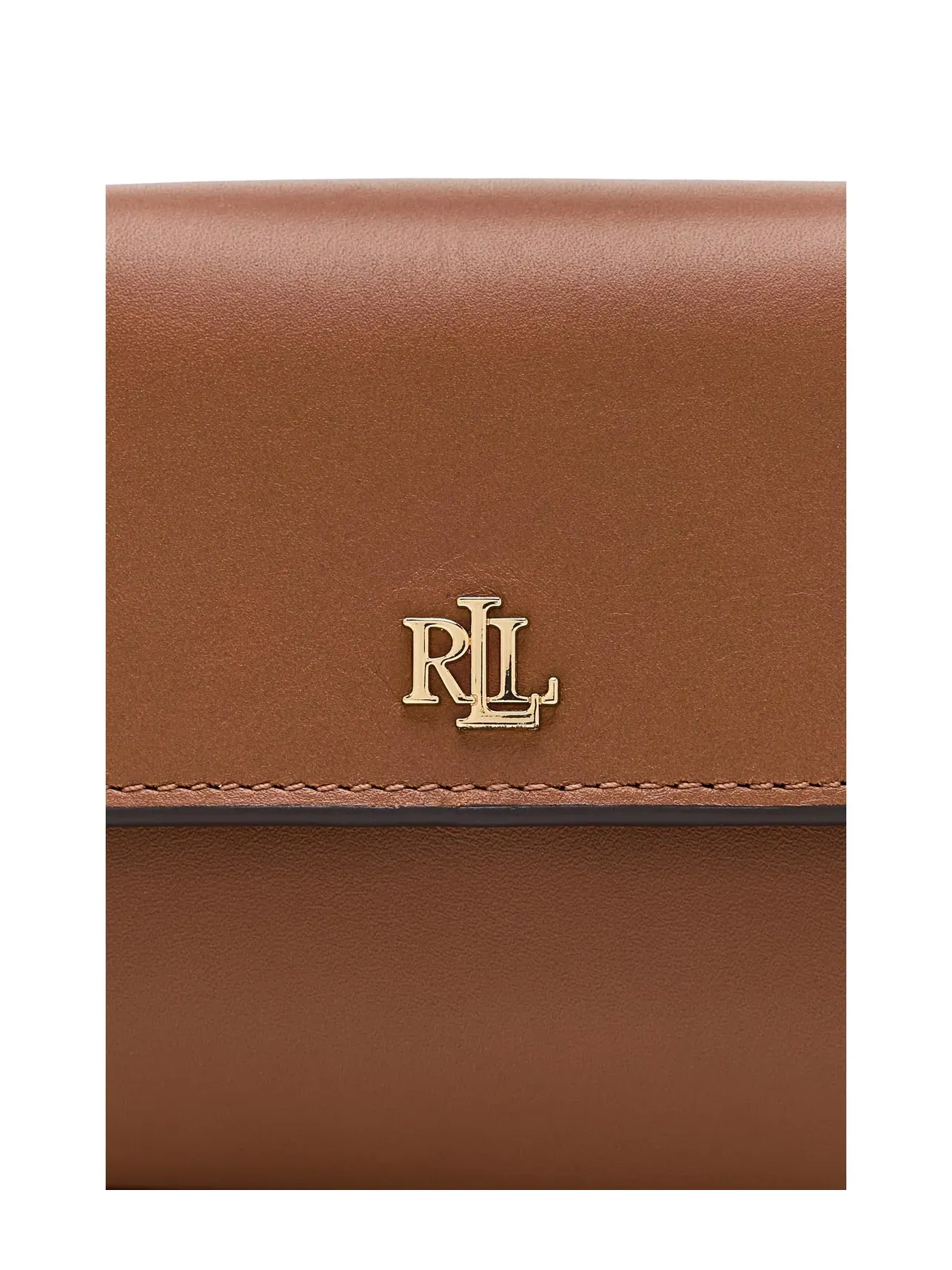 Кошелек-кроссбоди из кожи Leather Marcy Crossbody Wallet Lauren Ralph Lauren — изображение 4 из 5, бежевый