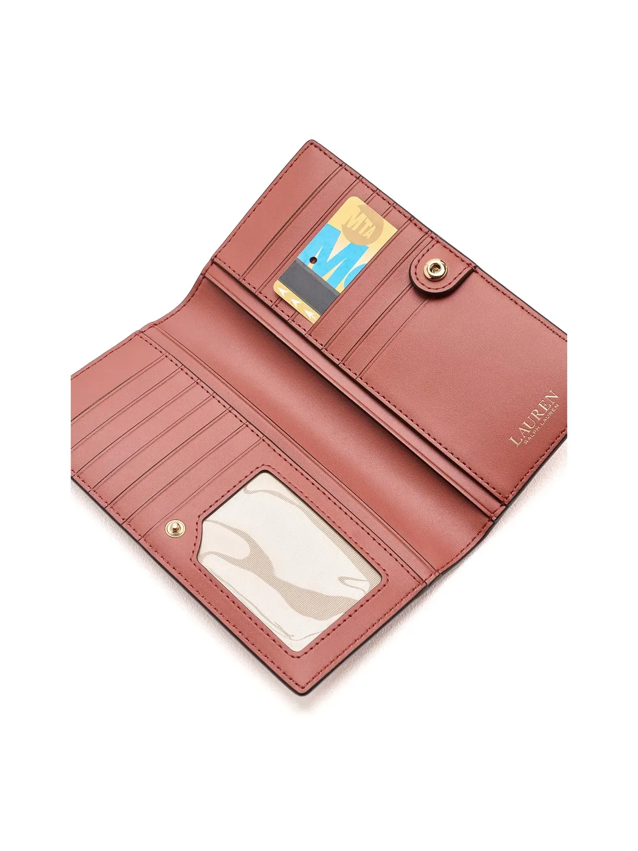 Тонкий кошелек из кожи с перекрестной текстурой Crosshatch Leather Slim Wallet Lauren Ralph Lauren — изображение 3 из 5