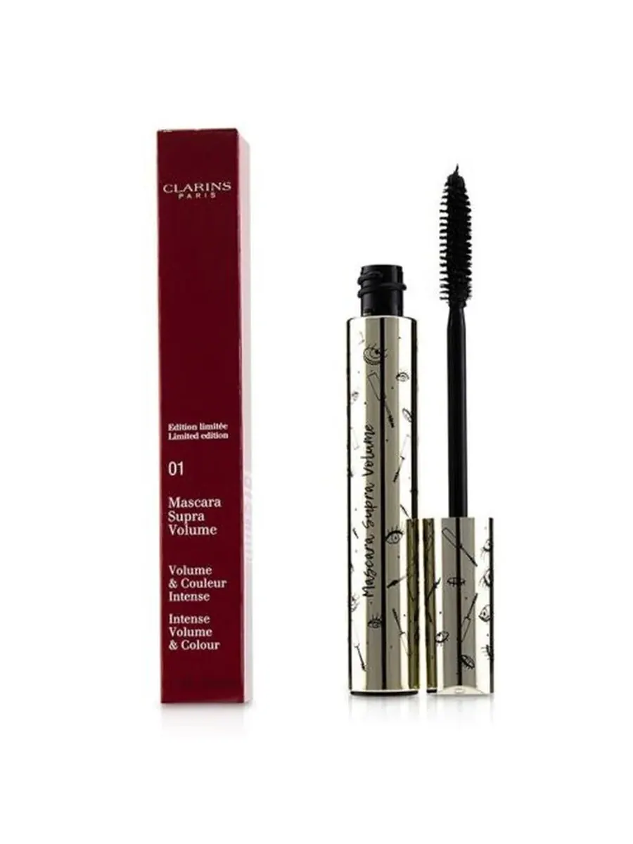 Clarins / Тушь для ресниц Supra Volume 01 Черная 0,25 унции (7 мл) — черный