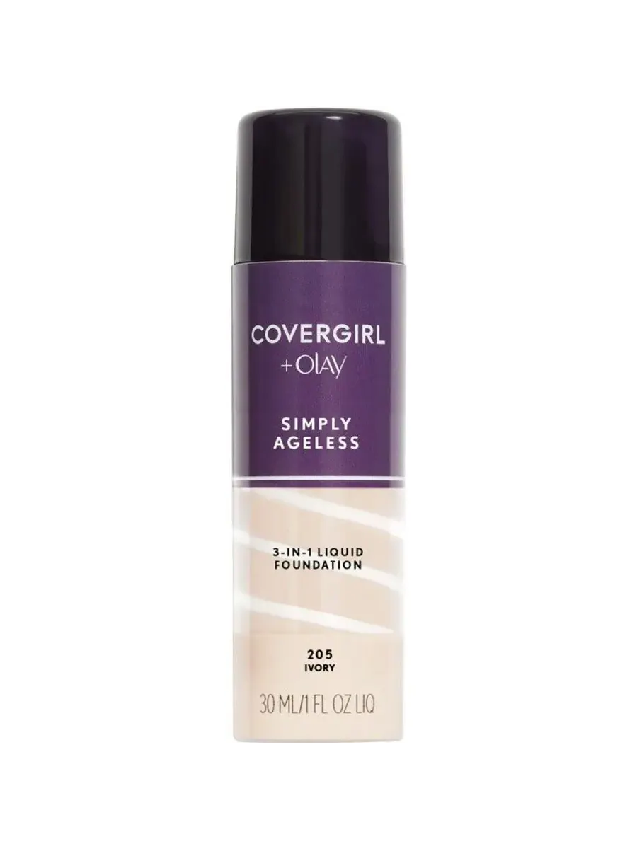 COVERGIRL Ladies Simply Ageless + Olay Жидкий тональный крем 1 унция Цвет слоновая кость 008100100354 — изображение 1 из 1