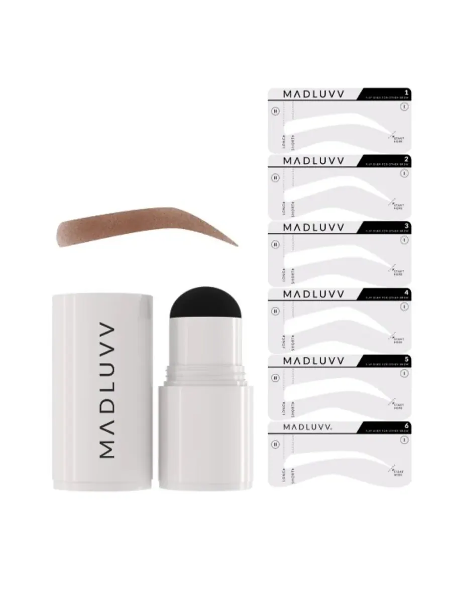 Набор для бровей Madluvv Ladies Brow Stamp 1 унция Auburn Подарочный набор Макияж 850039252263 — коричневый