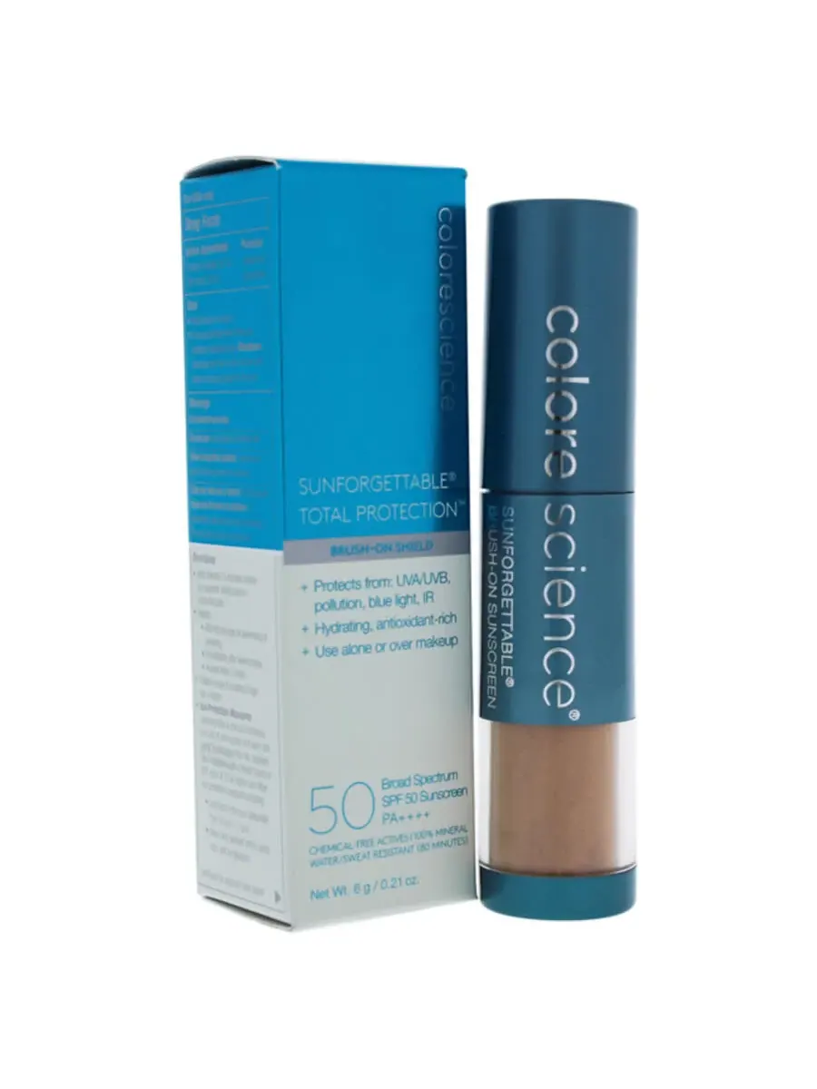 Незабываемый солнцезащитный крем-кисть SPF 50 - Deep от Colorescience для женщин - 0,21 унции — черный