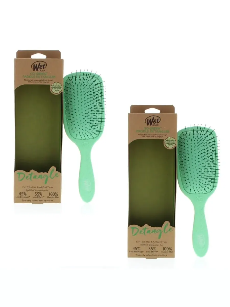Расческа Wet Brush Go Green Paddle Detangler Зеленый уход за волосами 810390038145 — зеленый