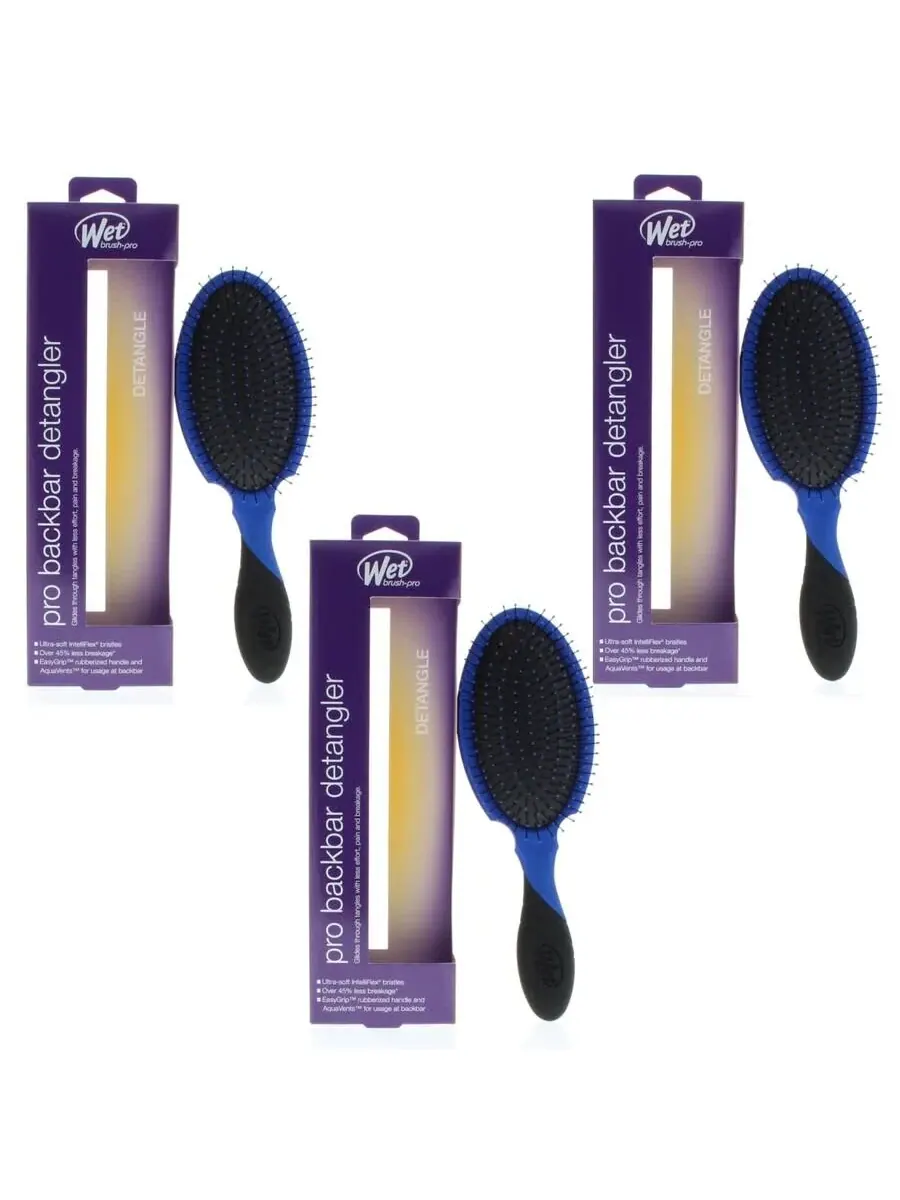 Расческа Wet Brush Pro Back Bar для распутывания волос, королевский синий, уход за волосами 810390038114 — синий