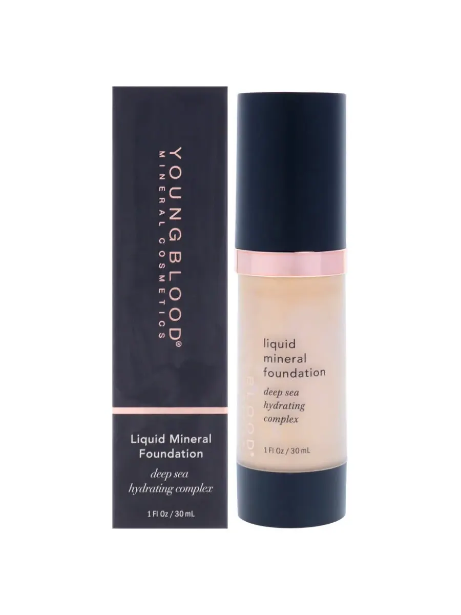 Жидкий минеральный тональный крем Youngblood для дам 1 унция Shell Makeup 696137031026 — бежевый