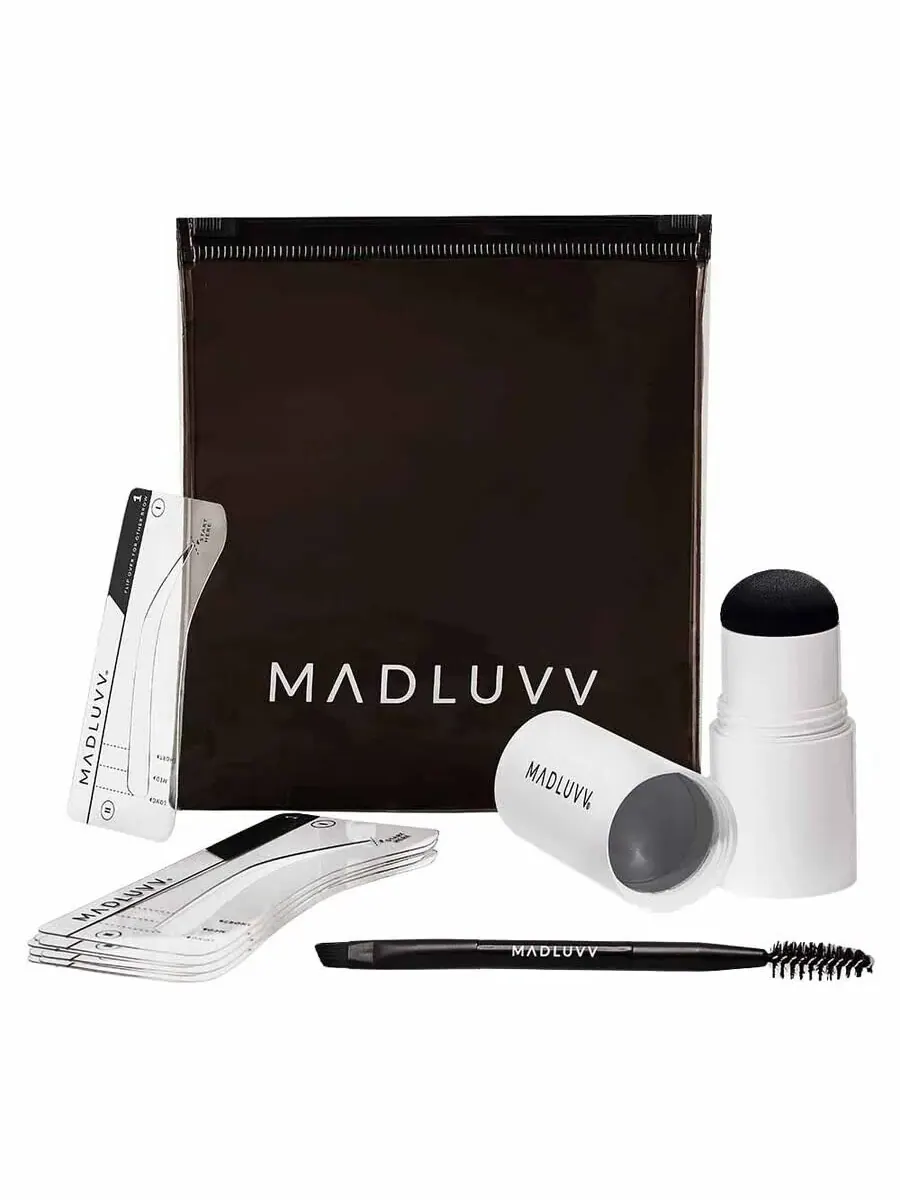 Набор для бровей Madluvv Ladies Brow Stamp & Shaping Kit 1 унция Темно-серый Подарочный набор — изображение 1 из 1