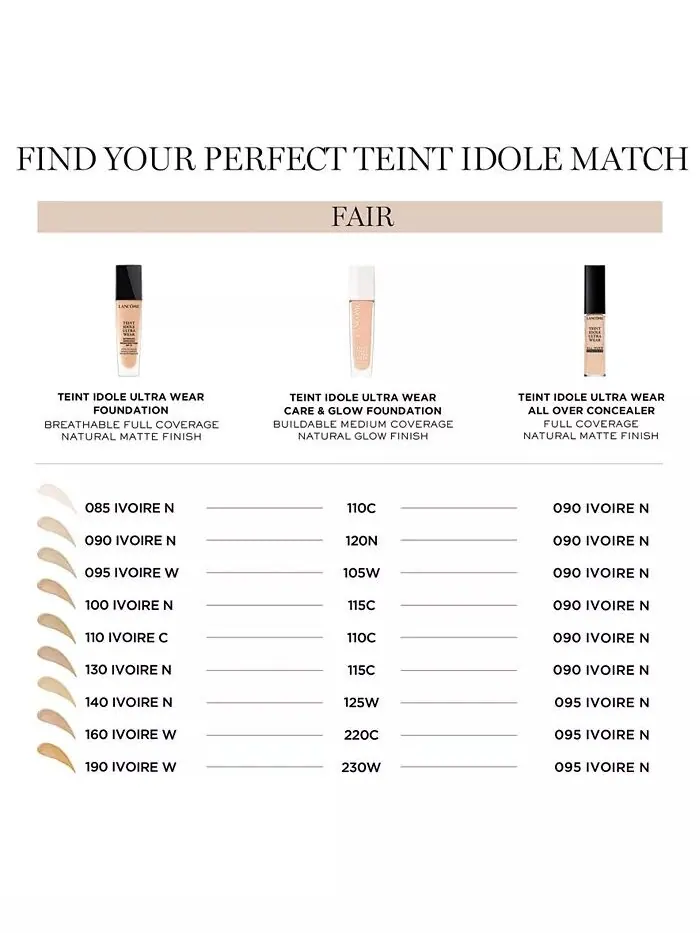 Тональная основа Lancôme Teint Idole Ultra Wear Care & Glow Serum Foundation, цвет 105W — изображение 9 из 9