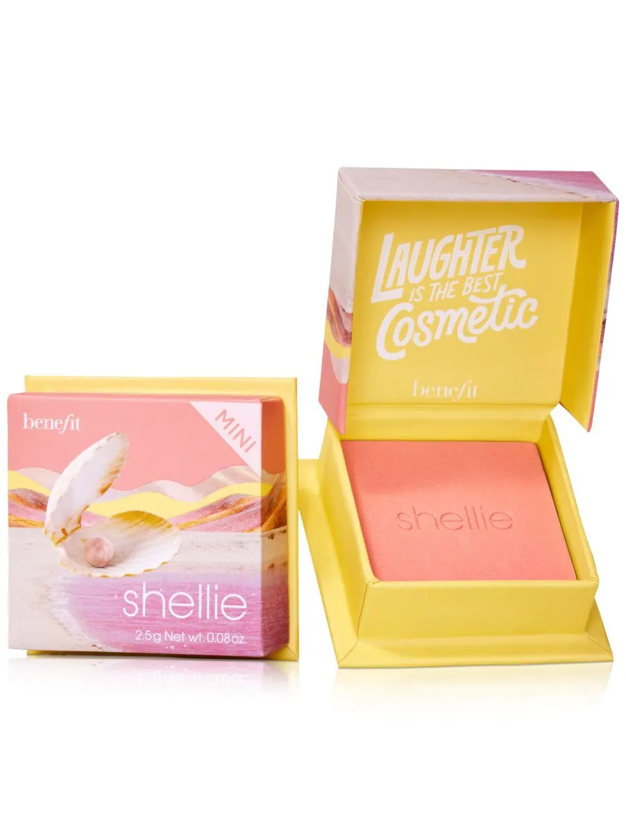 Мини-румяна WANDERful World Silky-Soft Powder Blush Benefit Cosmetics, цвет shellie mini