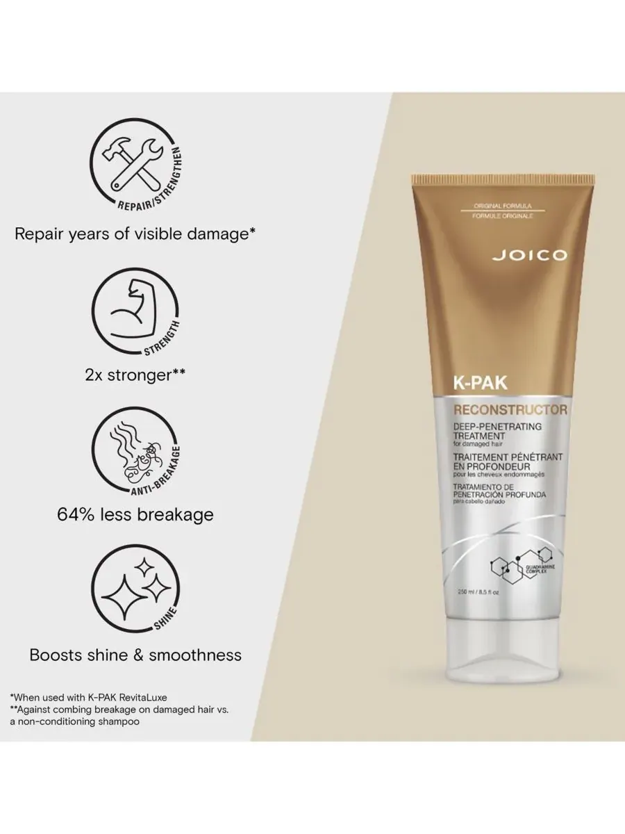 Joico K-PAK Reconstructor - средство для глубокого проникновения, 8,5 унций — изображение 2 из 6