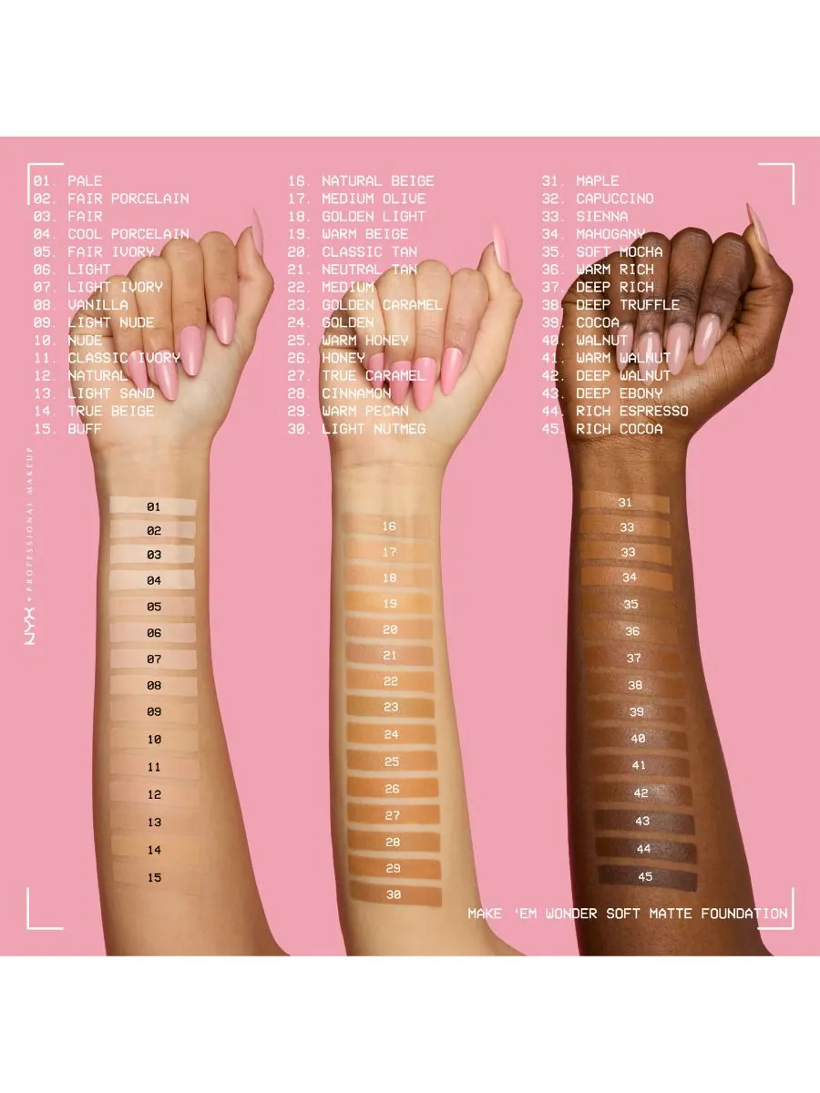Тональный крем Wonder Foundation, 0,84 унции NYX Professional Makeup, цвет capuccino — изображение 6 из 10