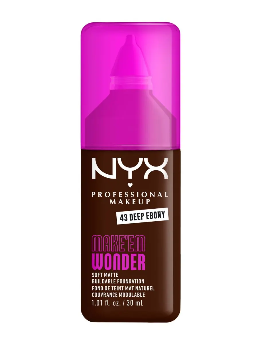 Тональный крем NYX Professional Makeup Make ’Em Wonder Soft Matte, Deep Ebony, 30 мл