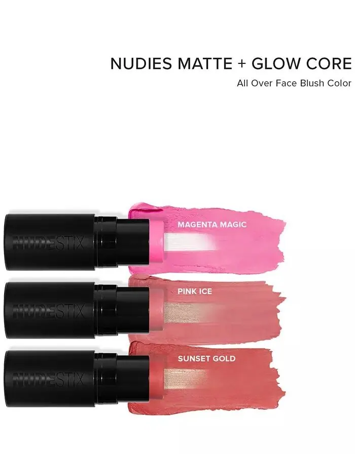 Румяна Nudies Matte + Glow Core по всему лицу, 0,2 унции Nudestix, цвет Magenta Magic (Cool Fuchsia — изображение 4 из 10
