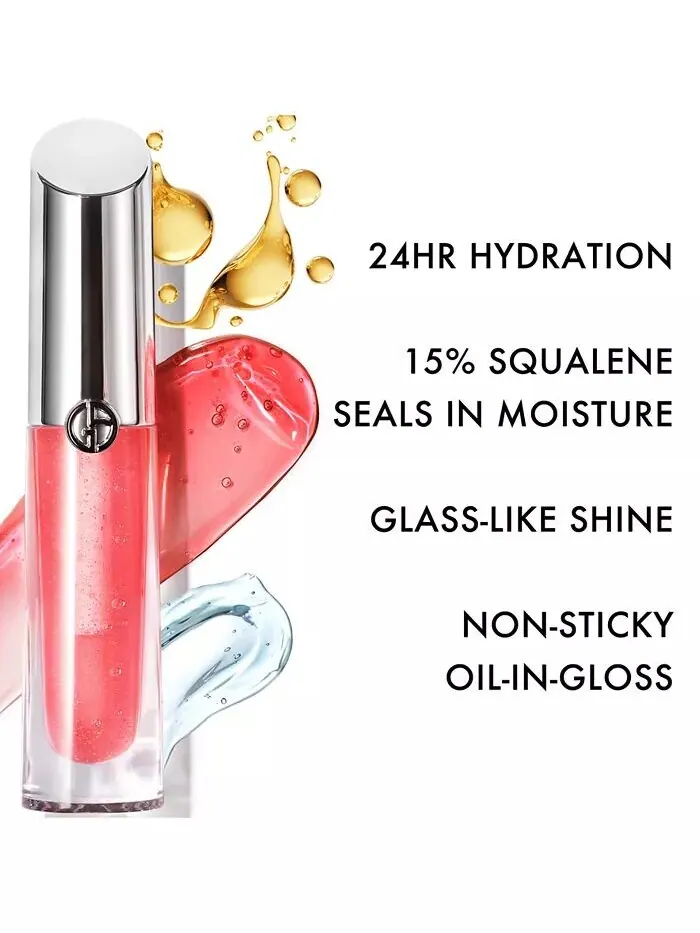 Стеклянный блеск для губ Prisma Giorgio Armani, цвет 03 - Honey Gleam (Peachy Nude with Shimmer) — изображение 8 из 9