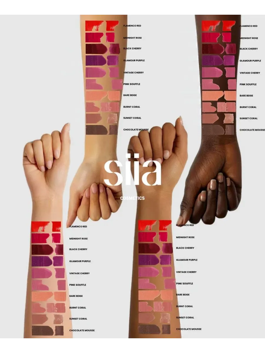 Набор из 3 жидких матовых помад для губ, с эффектом стойкости SIIA Cosmetics — изображение 4 из 5