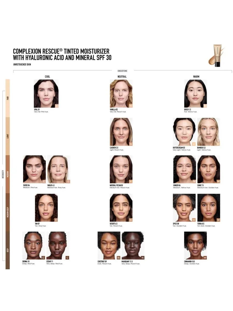 Увлажняющий тонирующий крем COMPLEXION RESCUE с гиалуроновой кислотой и минеральными компонентами — изображение 4 из 10