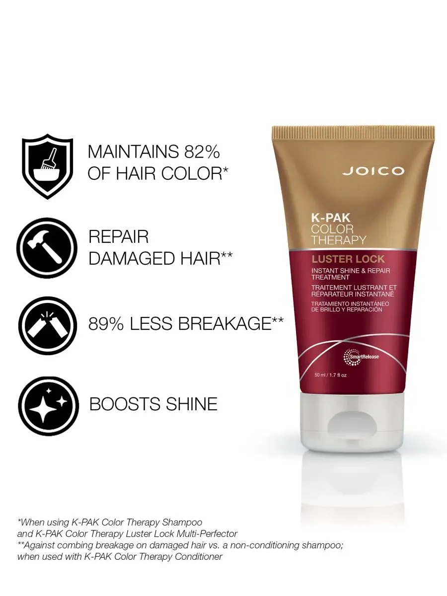 Joico K-PAK Color Therapy Luster Lock Instant Shine & Repair Treatment, 1.7 унции — изображение 3 из 5