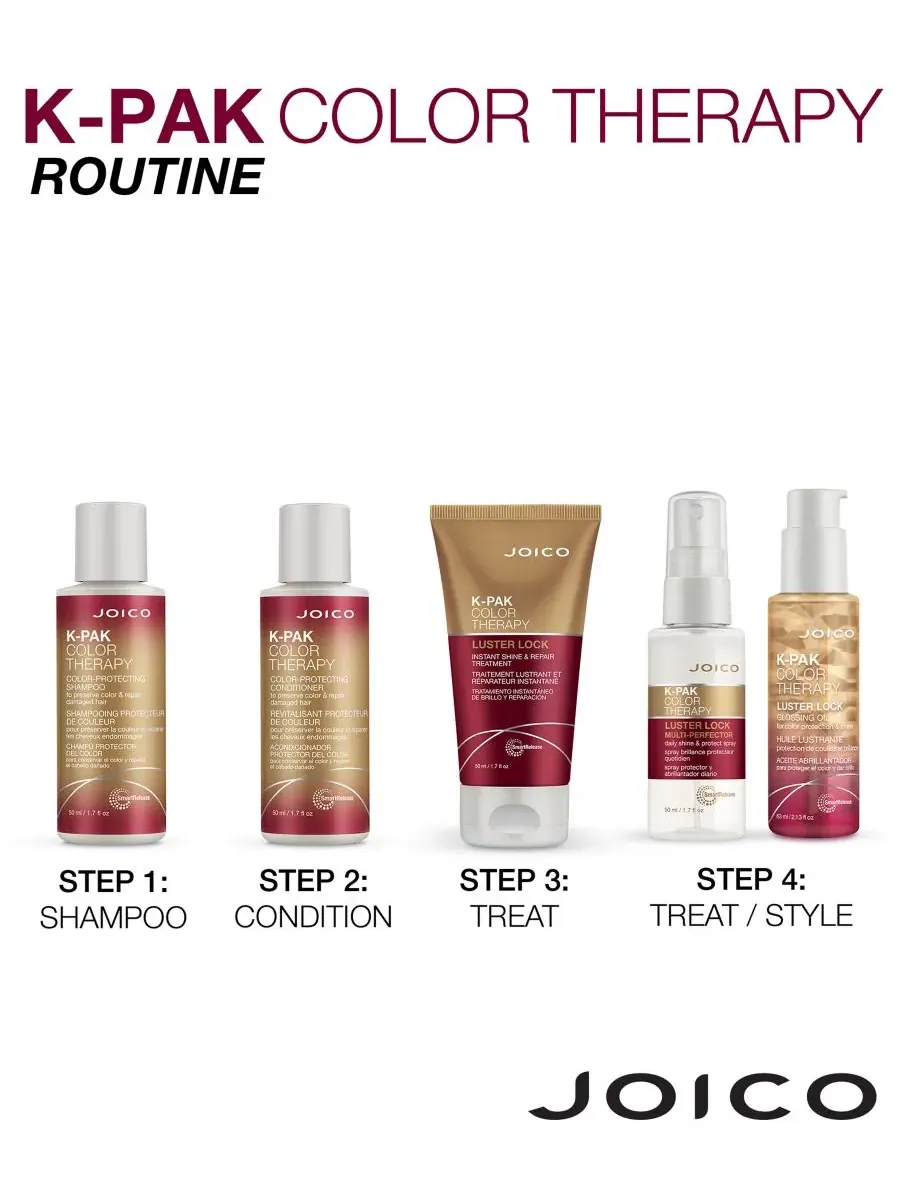 Joico K-PAK Color Therapy Luster Lock Instant Shine & Repair Treatment, 1.7 унции — изображение 4 из 5